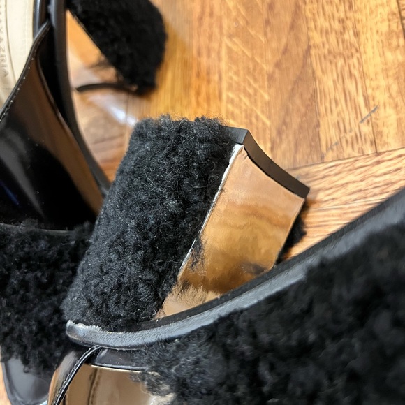 BCBGMaxAzria Faux Fur Block Heel Sandal - Picture 5 of 7